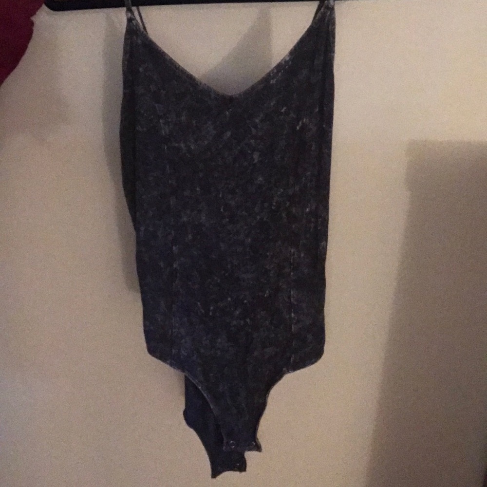 grey and white American eagle body suit